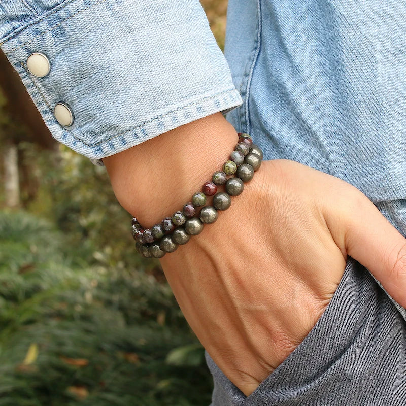 Natural Stones Genuine Bloodstone Bracelet