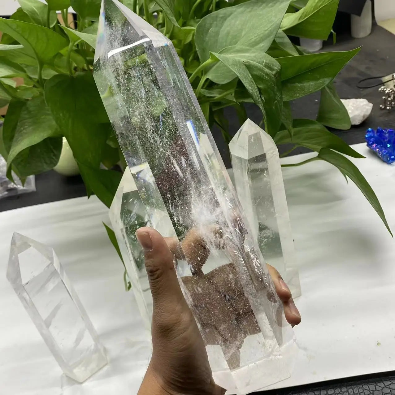 Clear Melting Obelisk Crystal Stone Wand