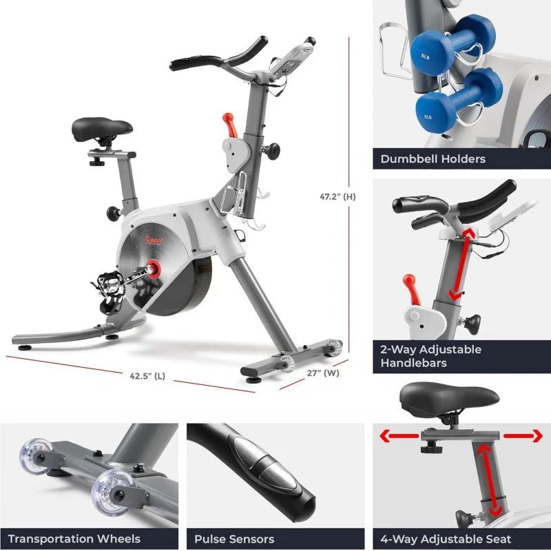 Sunny Health & Fitness Indoor Stationary Cycling Exercise Bike