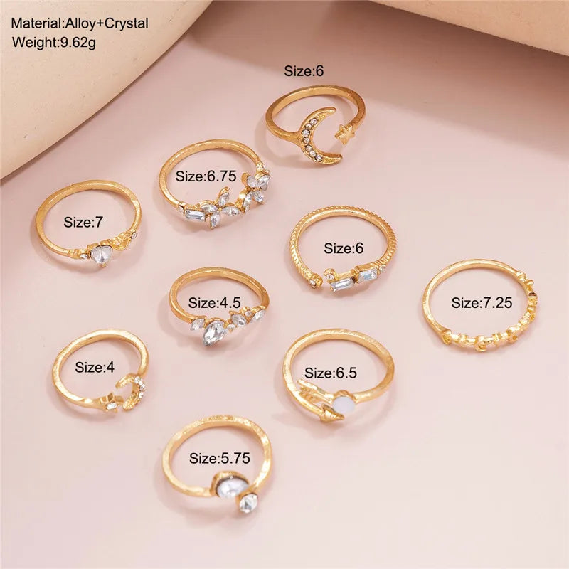 Modyle Boho Gold Rings Set