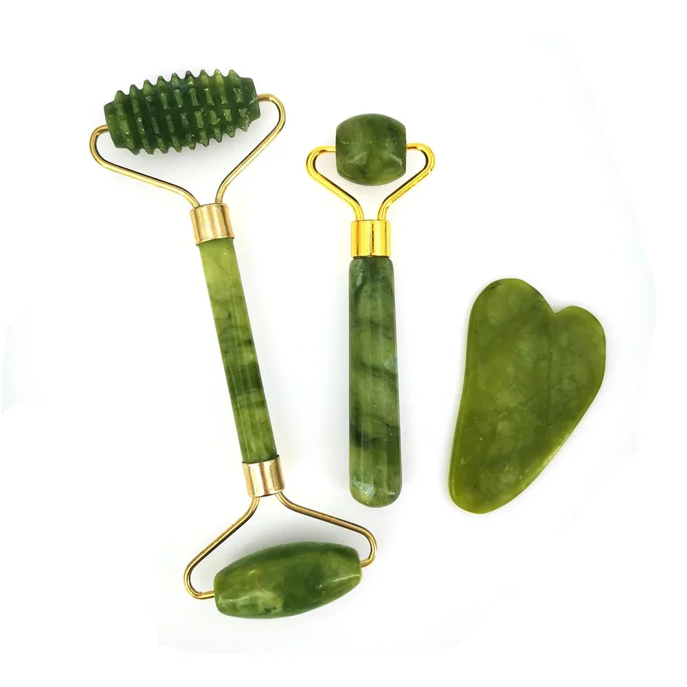 Face Massager Guasha Natural Jade Roller