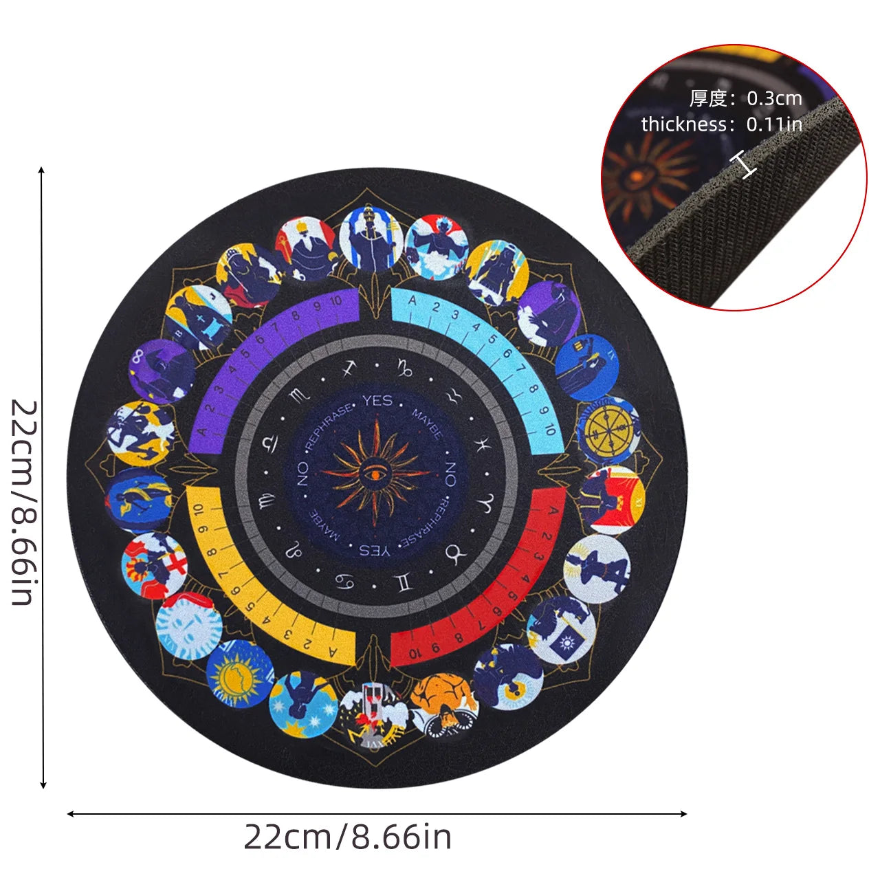Round Divination Board Pendulum Mat