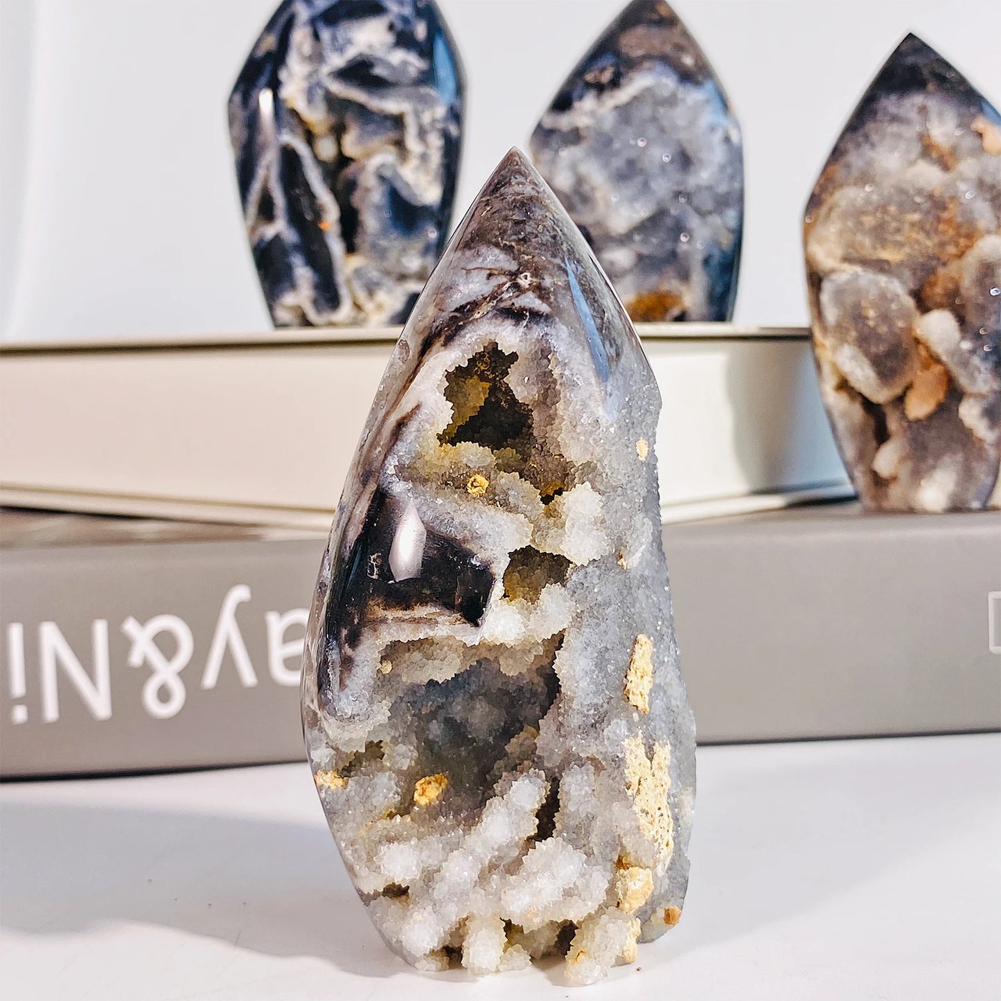 Natural Crystal Black Sphalerite Flame