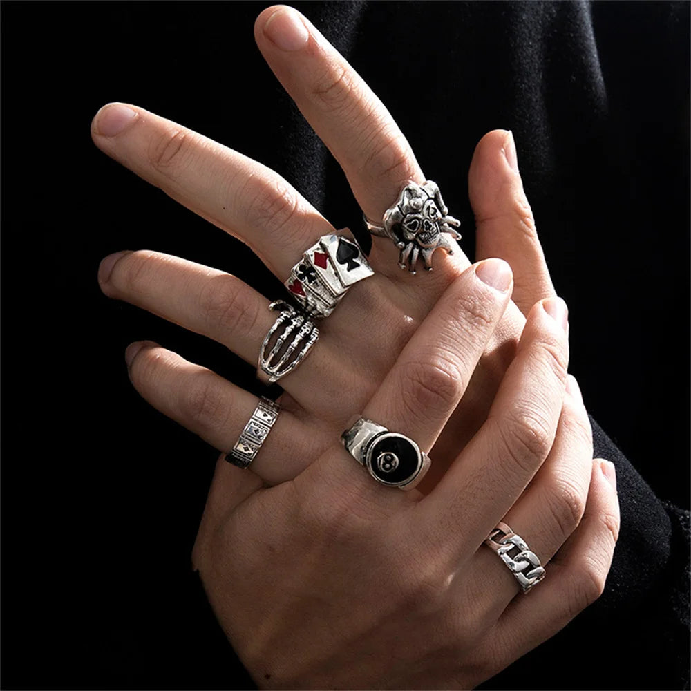 Gothic Skeleton Ring Set