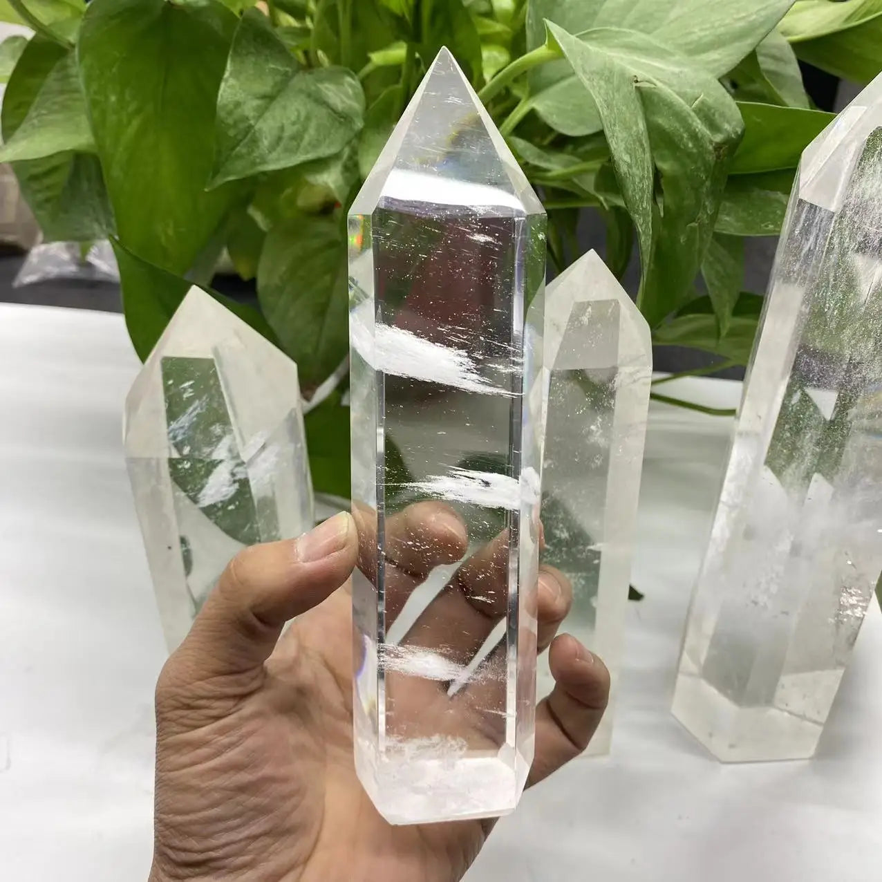 Clear Melting Obelisk Crystal Stone Wand