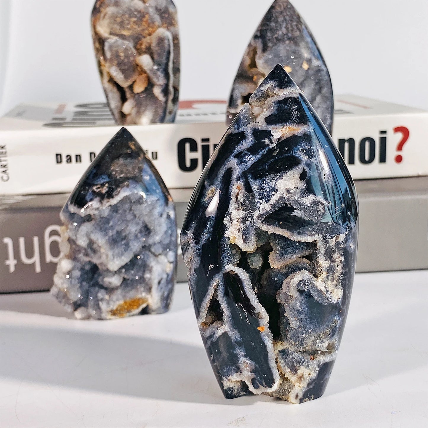 Natural Crystal Black Sphalerite Flame
