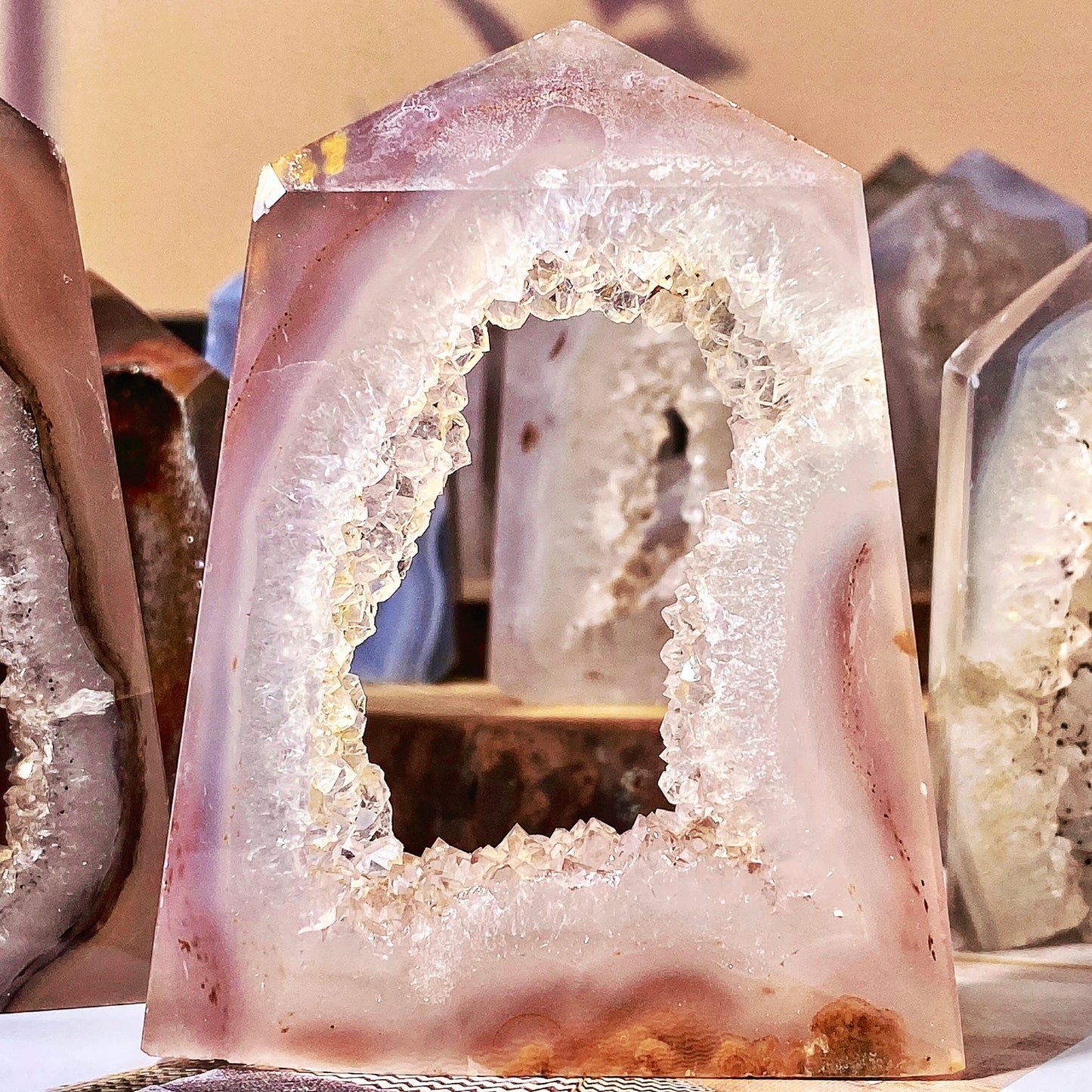 Geode Agate Natural Crystal Point Gemstone