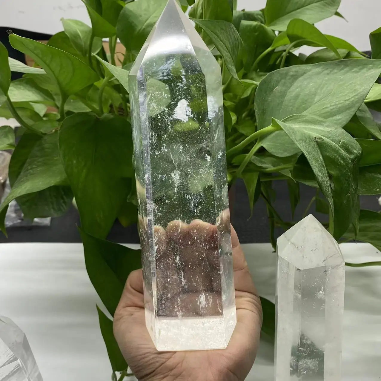 Clear Melting Obelisk Crystal Stone Wand