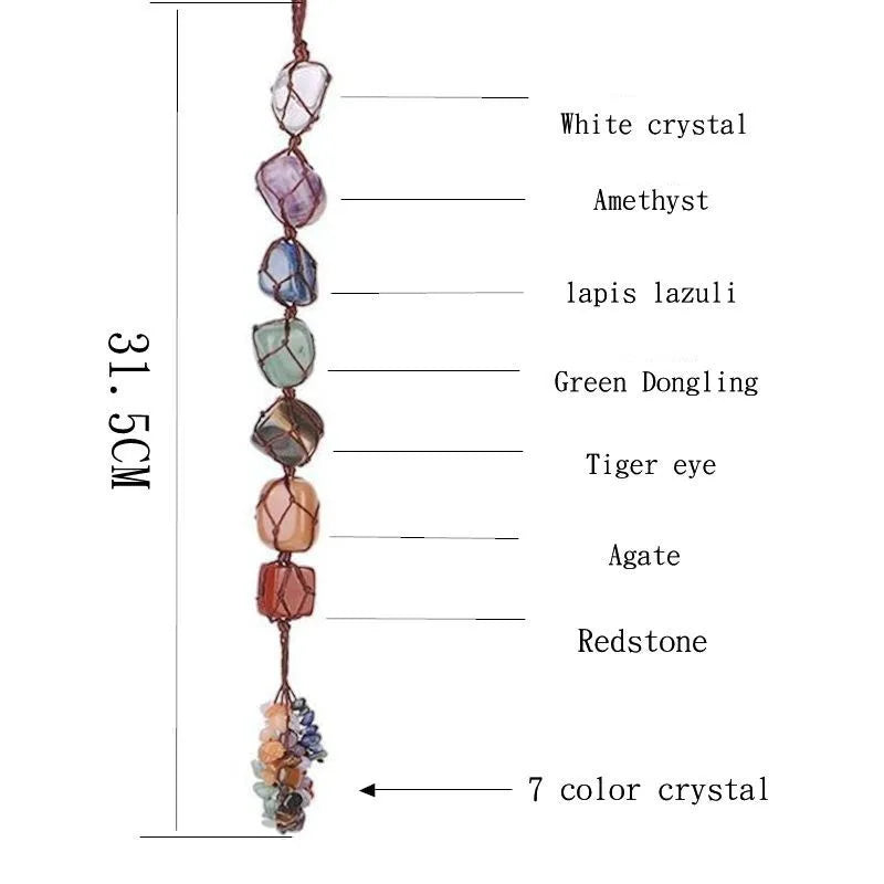 7 Chakra Gemstone Car Pendant Stone