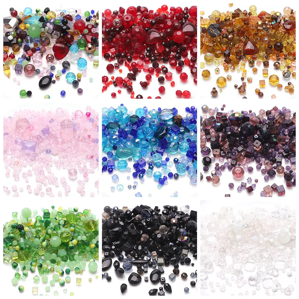 Mixed Size & Shape Faceted Glass Crystal