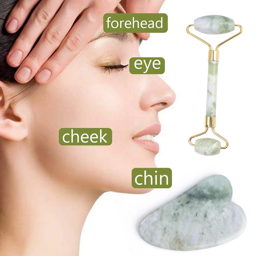 Natural Jade Face Massager Set