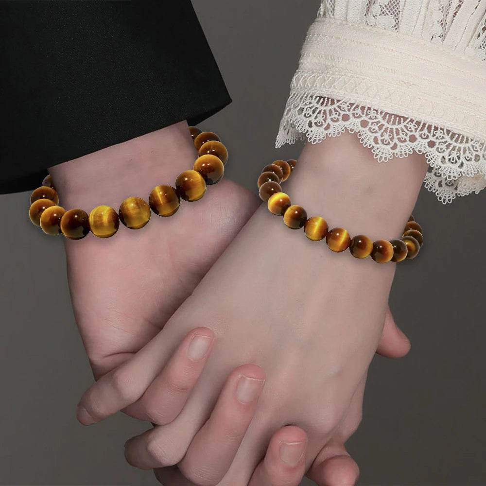 Natural Crystal Couple Beaded Bracelet