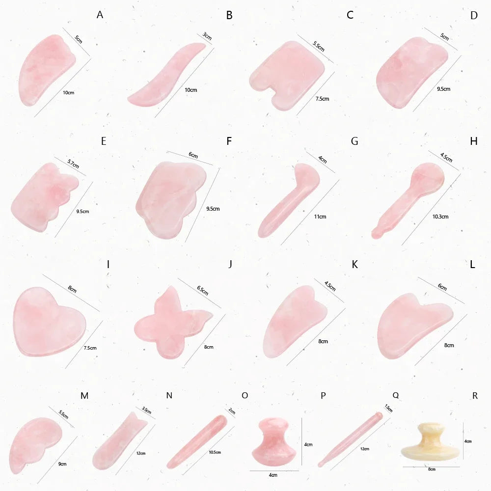 Natural Rose Quartz Jade Gua Sha Board