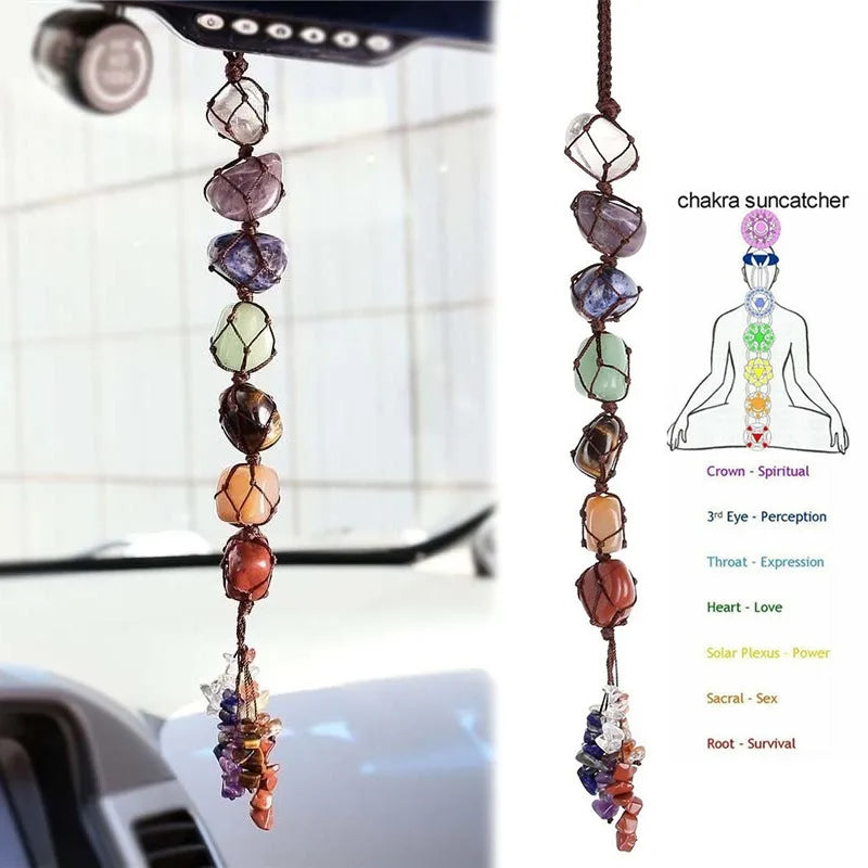 7 Chakra Gemstone Car Pendant Stone