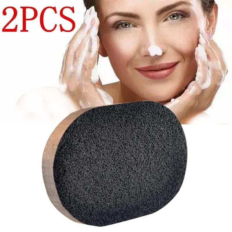 Soft Natural Black Bamboo Face Cleansing Sponge