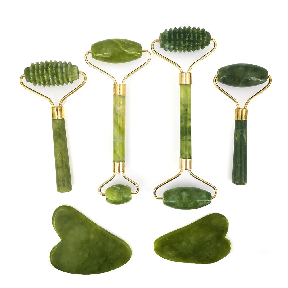 Face Massager Guasha Natural Jade Roller