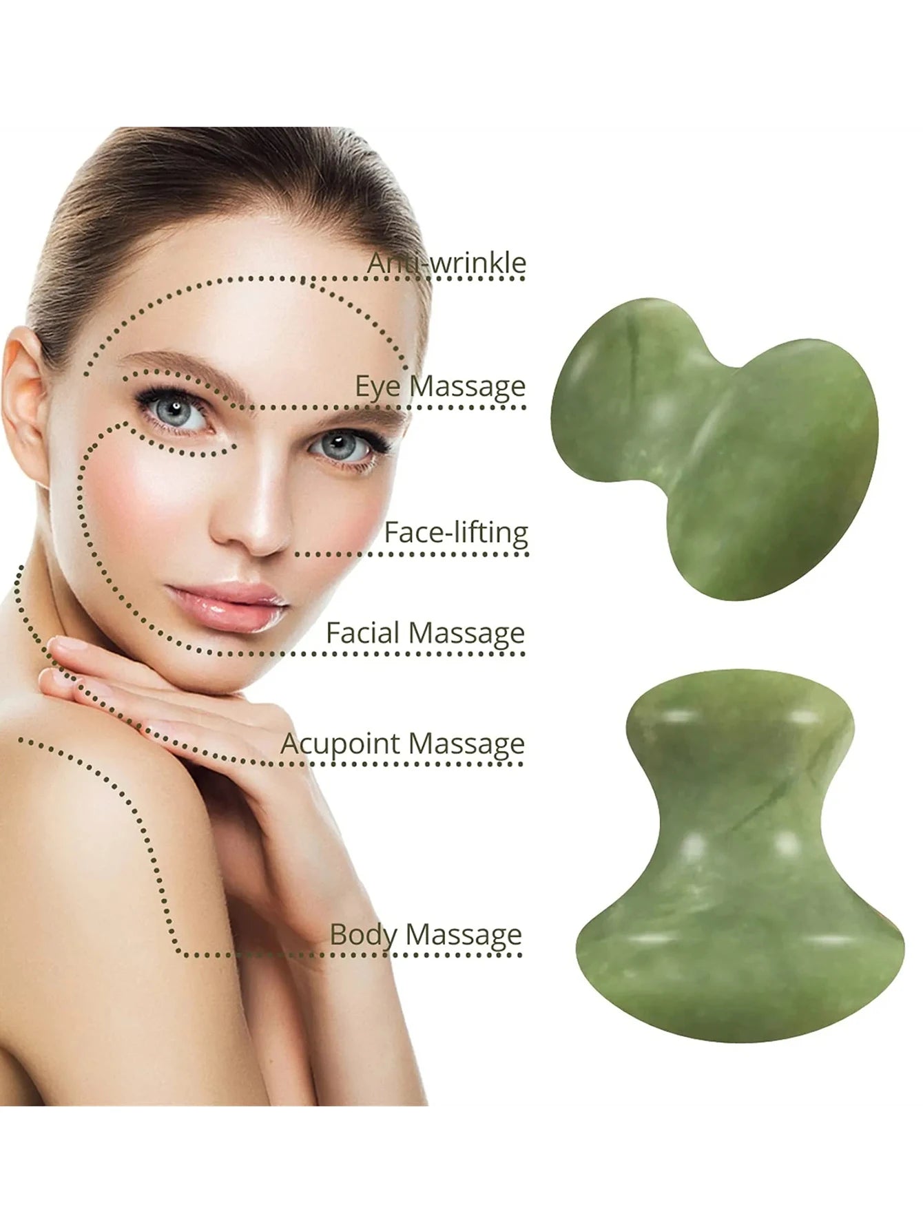 Natural Green Quartz Stone Roller Massager