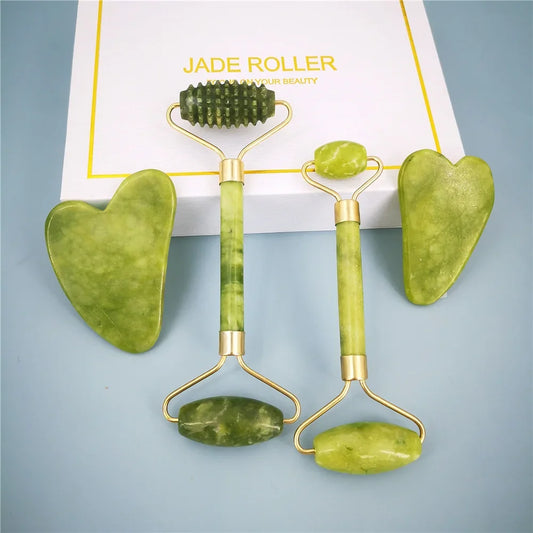 Face Massager Guasha Natural Jade Roller