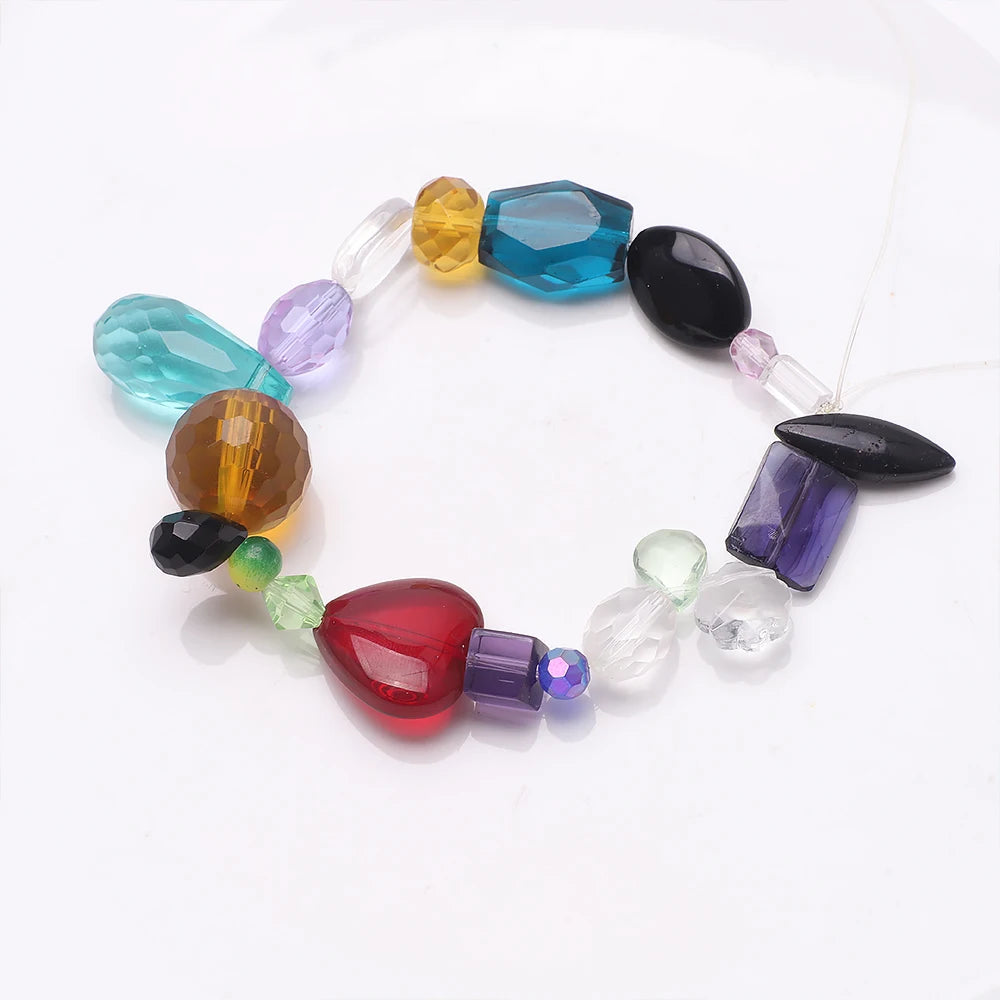 Mixed Size & Shape Faceted Glass Crystal