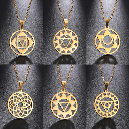 Dawapara Seven Chakras Symbol Pendants