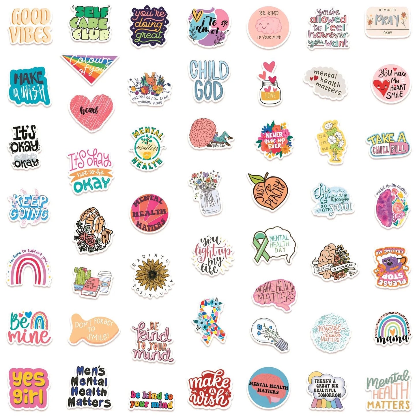 Mental Health Graffiti Inspirational Sticker  Decals